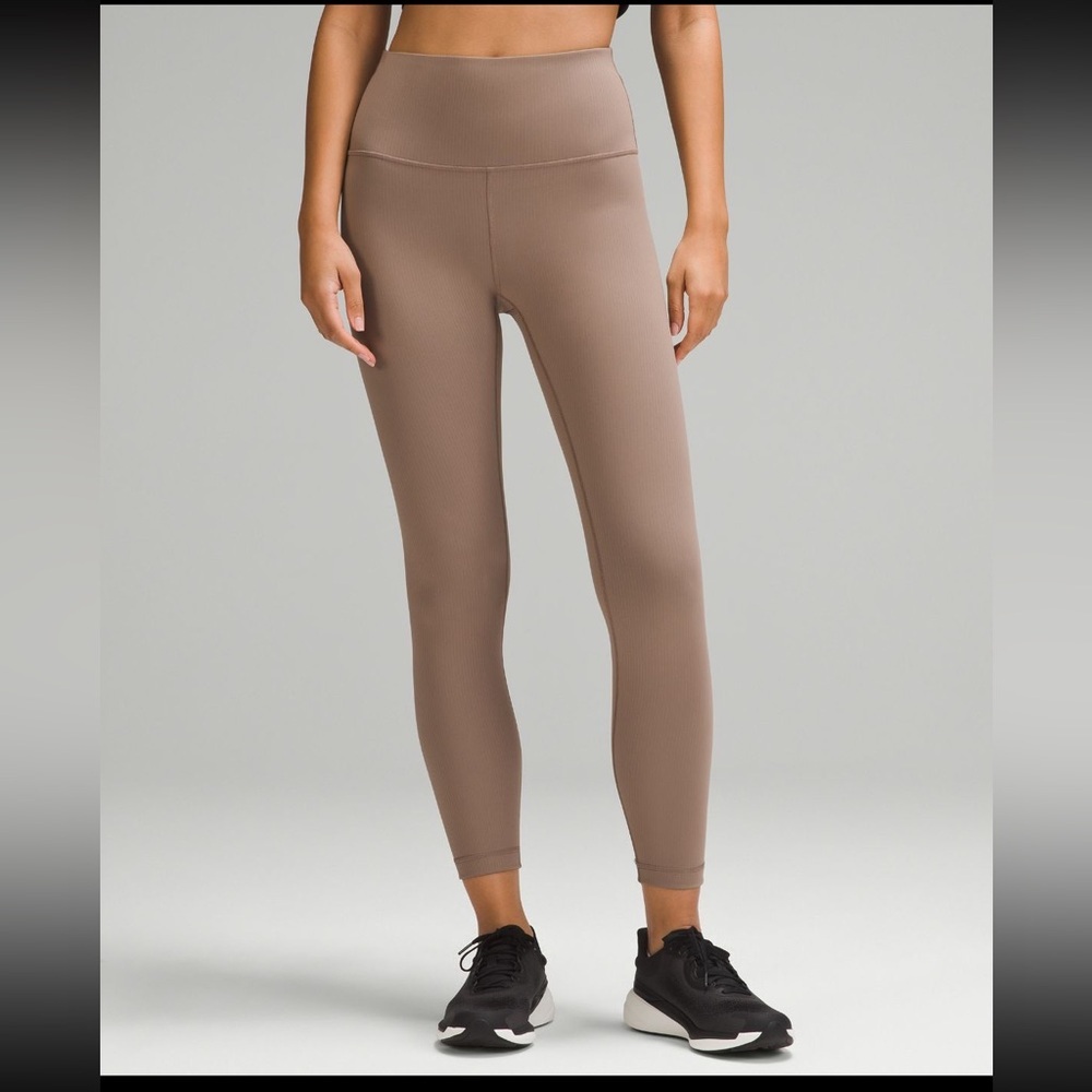 Wunder Train Ribbed HR High Rise Tight 25” Size 2 Taupetastic LW5FY2S​